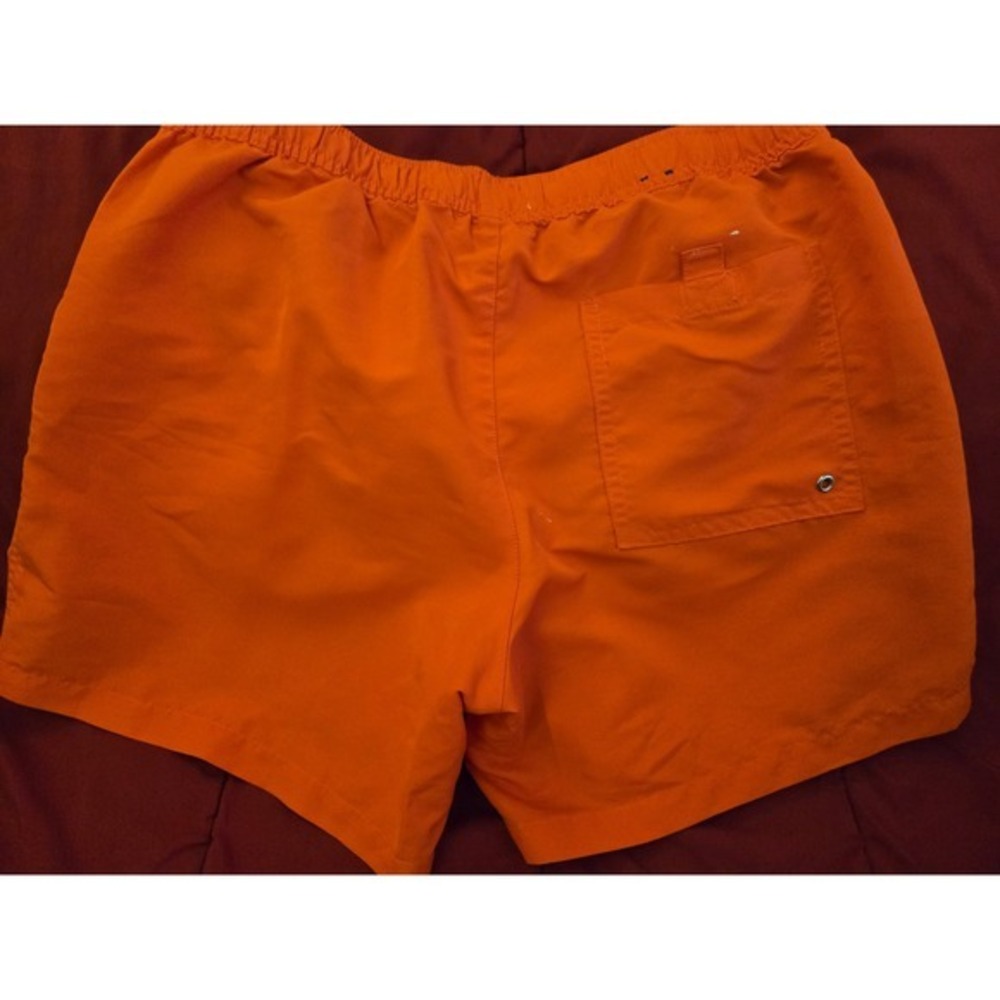 Forever 21 Men's M Orange Solid Drawstring Swim Trunks Lined